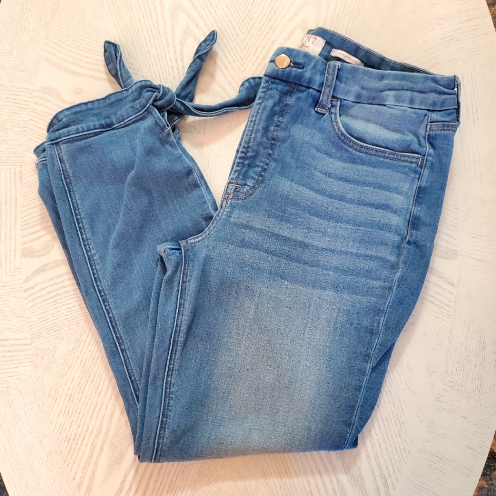 Jen7 Tapered Ankle Tie Jeans Size 10